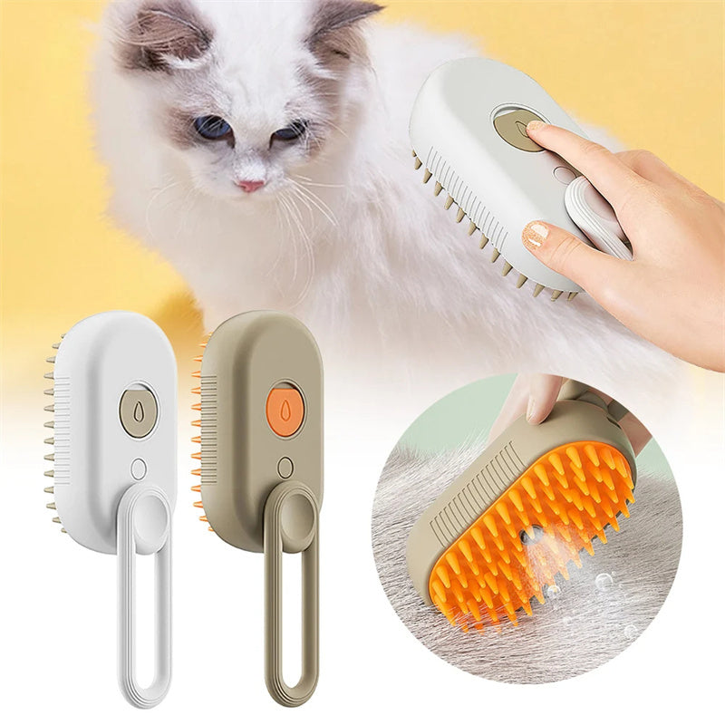 Dog/Cat Steam Brush Steamy, 3in1 Electric Spray Cat Hair Brushes for Massage