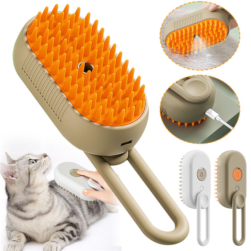 Dog/Cat Steam Brush Steamy, 3in1 Electric Spray Cat Hair Brushes for Massage
